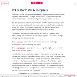 Online Warm Ups & Energizers
