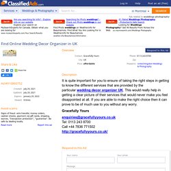 Find Online Wedding Decor Organizer in UK