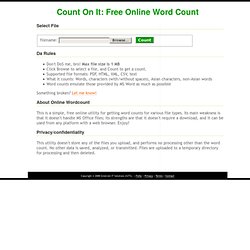 Free tool to count words in PDF, HTML, XML,