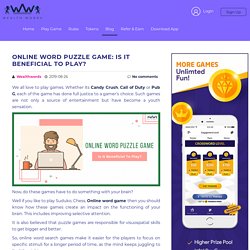 Online Word Puzzle Game: Is it beneficial to play?
