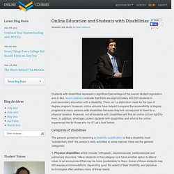 Online Education and Students with Disabilities