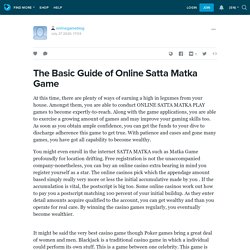 Guide of Online Satta Matka Game