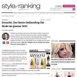 Gesucht: Der beste Onlineshop für Mode im Januar 2011 