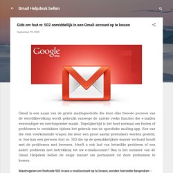 Gids om fout nr. 502 onmiddellijk in een Gmail-account op te lossen