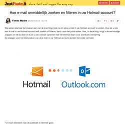 Hoe e-mail onmiddellijk zoeken en filteren in uw Hotmail-account?