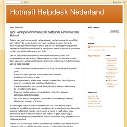 Hotmail Helpdesk Nederland: Gids: verwijder onmiddellijk het bestaande e-mailfilter van Hotmail