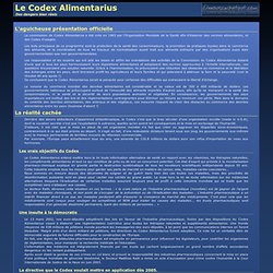 Les dangers du Codex Alimentarius