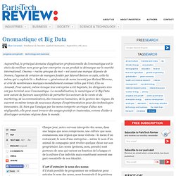 Onomastique et Big Data