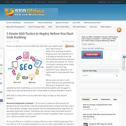 5 Onsite SEO Tactics To Deploy Before You Start Link Building