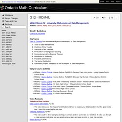 Ontario Math Curriculum - G12 - MDM4U