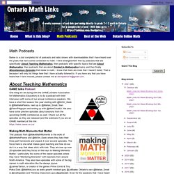 Ontario Math Links: Math Podcasts