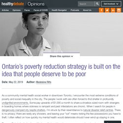 Ontario cuts reflect idea that people deserve to be poor