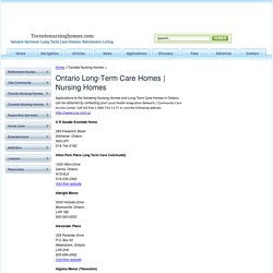 Nursing Homes - Canada's Long-Term Care Services