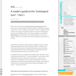 A reader’s guide to the “ontological turn” – Part 1