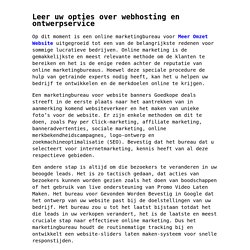 Leer uw opties over webhosting en ontwerpservice