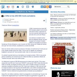 L'ONU et les 250 000 morts somaliens