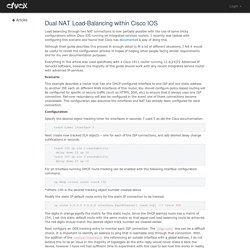 Dual NAT Load-Balancing within Cisco IOS