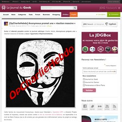 [OpCharlieHebdo] Anonymous promet une « réaction massive »