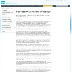Secretary General's Message