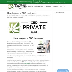 How to open a CBD business - CBD Private Label