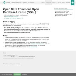 Open Data Commons Open Database License (ODbL)