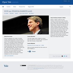 Financial Markets — Open Yale Courses