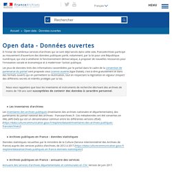 Open data - Données ouvertes (FranceArchives)