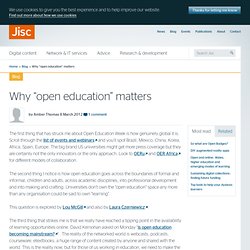 Why “open education” matters