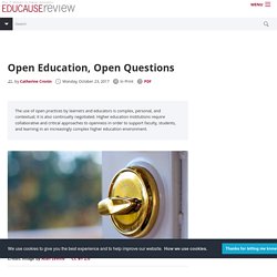 Open Education, Open Questions