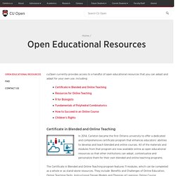 Open Educational Resources - CU Open