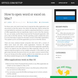 How to open word or excel on Mac? Officecommsoffice.com