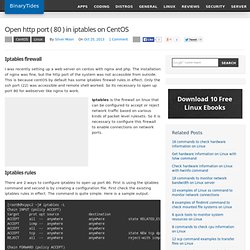 Open http port ( 80 ) in iptables on CentOS