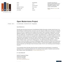 Open Modernisms Project