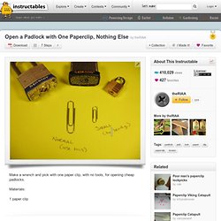 Open a padlock with a paperclip and... that&#039;s all... - Inst