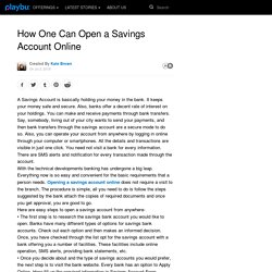 How One Can Open a Savings Account Online
