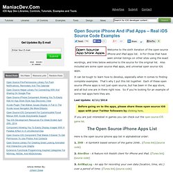 Open Source iPhone App Store Apps