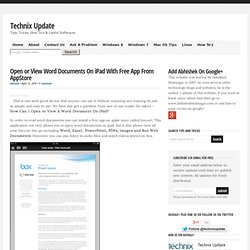 Open or View Word Documents On iPad With Free App From AppStore