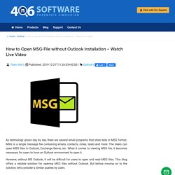 How to Open MSG File without Outlook