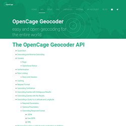 OpenCage Geocoder - API docs