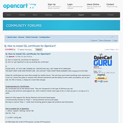 Q: How to install SSL certificate for OpenCart?