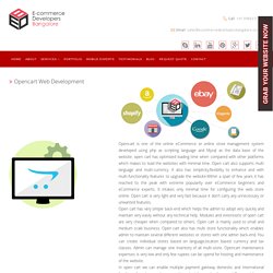 Opencart Ecommerce Web Development Company in India