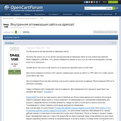 Внутренняя оптимизация сайта на opencart