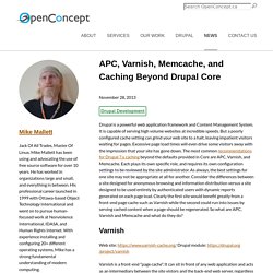 APC, Varnish, Memcache, and Caching Beyond Drupal Core