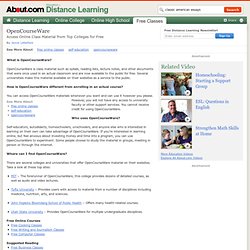 OpenCourseWare - Free Online Learning Materials