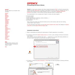 OPENCV \ library / processing