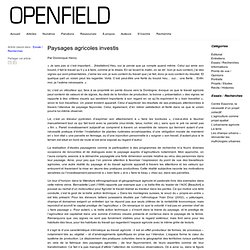 Openfield – revue ouverte sur le paysage » Paysages agricoles investis