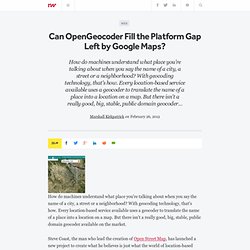 Can OpenGeocoder Fill the Platform Gap Left by Google Maps?