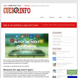 App is not opening - App won't open 1866-535-7333