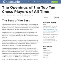 The Openings of the Top Ten Chess Players of All Time - Chessable Blog