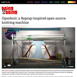 Openknit: a Reprap-inspired open source knitting machine